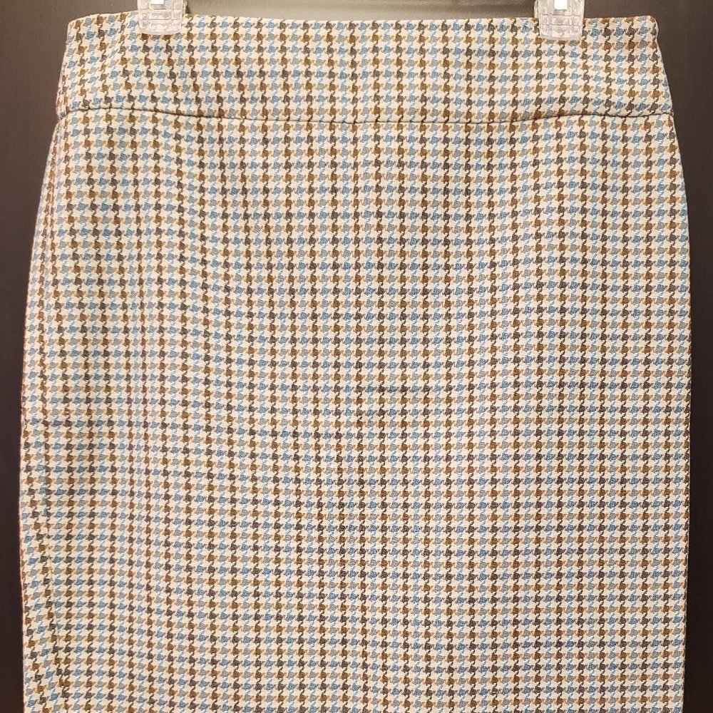 Tan, Grey, and Light Blue Pencil Skirt - Never Worn